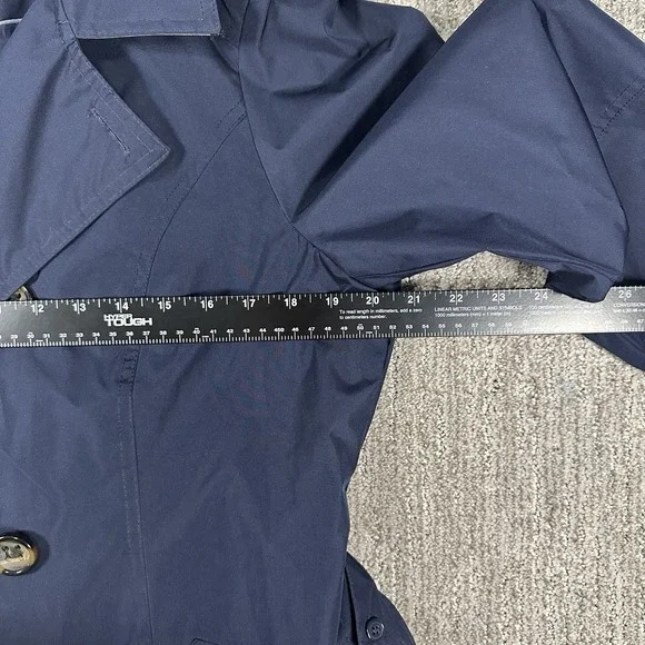 INTL DETAILS Women's Rain Jacket Coat Large Navy Lightweight Removable Hood - Picture 7 of 13